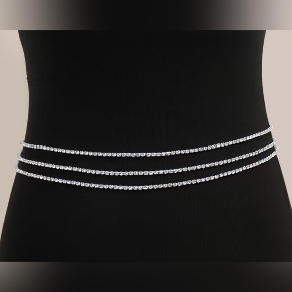 COPY - Rhinestone 3 Layer Waist Body Chain - Picture 2 of 4